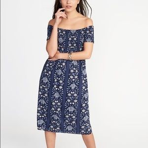 Old Navy Smocked Off-Shoulder Floral Midi Dress